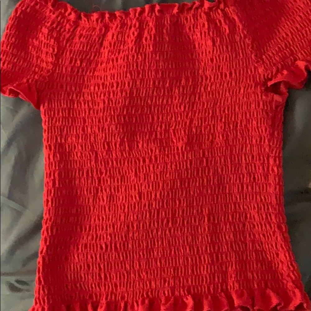 Red off the shoulder
